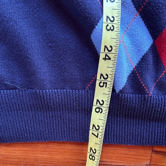 Vintage Sweater Lyle & Scott V-Neck Argyle  Vest - Navy, Red, Light Blue Size XL - Picture 9 of 9